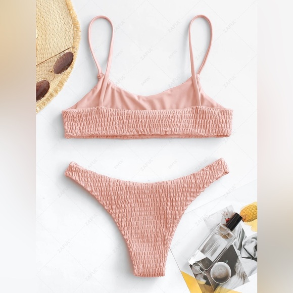 Smocked bikini set, Pink, M/6 - Picture 2 of 8